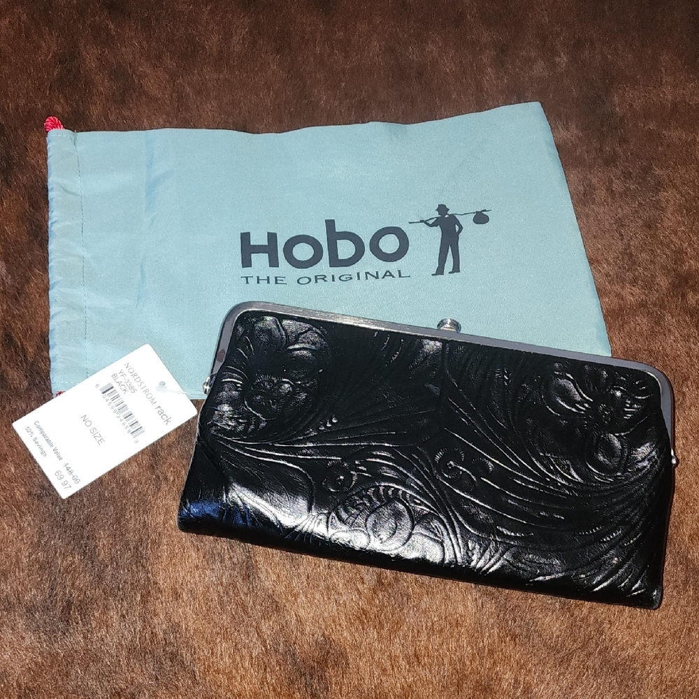 HOBO Black Embossed Wallet